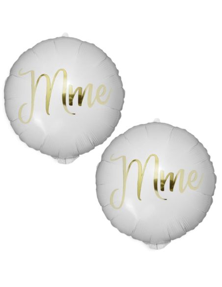 Pack de 2 Ballons Métalliques Vive les Mariés " Couples"