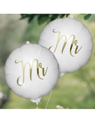 Pack de 2 Ballons Métalliques Vive les Mariés " Couples"