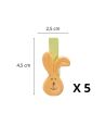 5 CLIPS TETE LAPIN 2,5H4,5CM