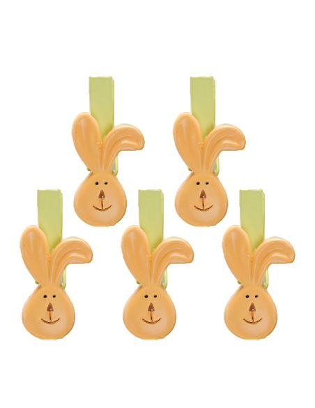 5 CLIPS TETE LAPIN 2,5H4,5CM