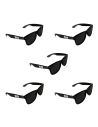 Pack de 5 Paires de Lunettes Soleil en Plastique EVG Adulte - Couleur : Noire