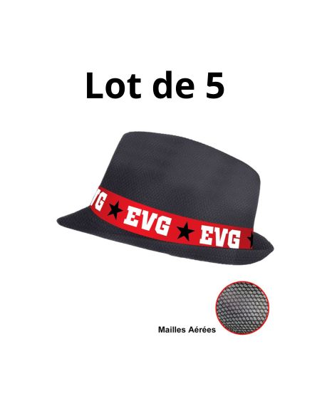 Pack 5 Borsalinos "Team EVG" Enterrement Vie de Garçon - Taille Unique