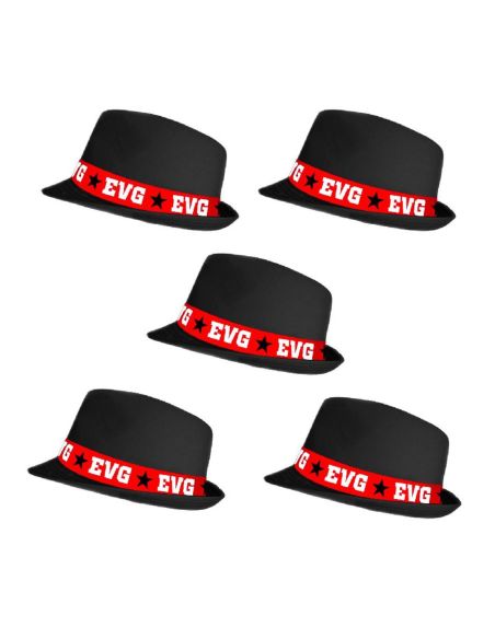 Pack 5 Borsalinos "Team EVG" Enterrement Vie de Garçon - Taille Unique