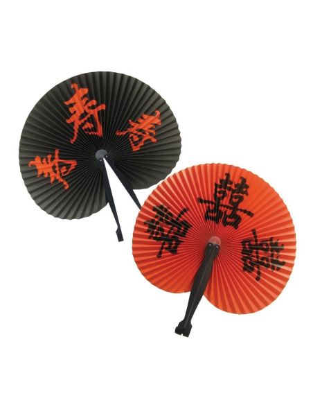 Ã‰ventail signes chinois - couleur alÃ©atoire - Ã˜ 23 cm