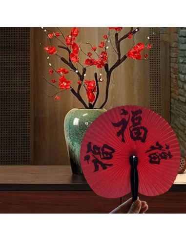 Ã‰ventail signes chinois - couleur alÃ©atoire - Ã˜ 23 cm