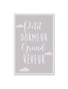 Toile Décorative Murale Petit Dormeur Grand Rêveur - Dimensions : 30 x 20 x 2 cm