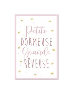 Toile Décorative Murale Petite Dormeuse Grande Rêveuse - Dimensions : 30 x 20 x 2 cm
