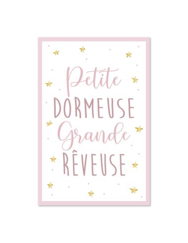 Toile Décorative Murale Petite Dormeuse Grande Rêveuse - Dimensions : 30 x 20 x 2 cm