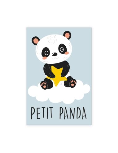 Toile Décorative Murale Petit Panda - Dimensions : 30 x 20 x 2 cm