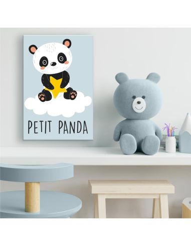 Toile Décorative Murale Petit Panda - Dimensions : 30 x 20 x 2 cm