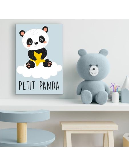 Toile Décorative Murale Petit Panda - Dimensions : 30 x 20 x 2 cm