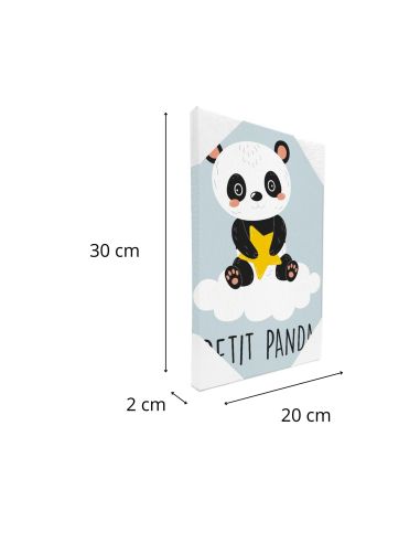 Toile Décorative Murale Petit Panda - Dimensions : 30 x 20 x 2 cm