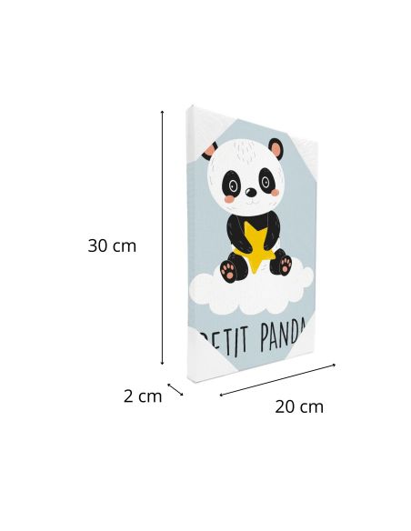 Toile Décorative Murale Petit Panda - Dimensions : 30 x 20 x 2 cm