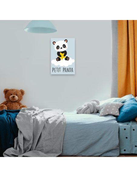 Toile Décorative Murale Petit Panda - Dimensions : 30 x 20 x 2 cm