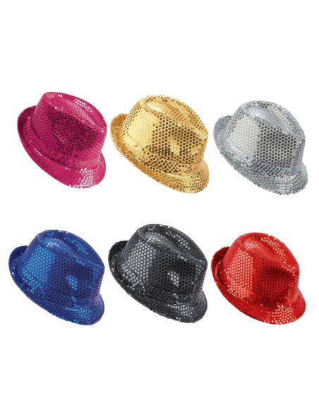 Chapeau Borsalino à Sequins Tenue Disco