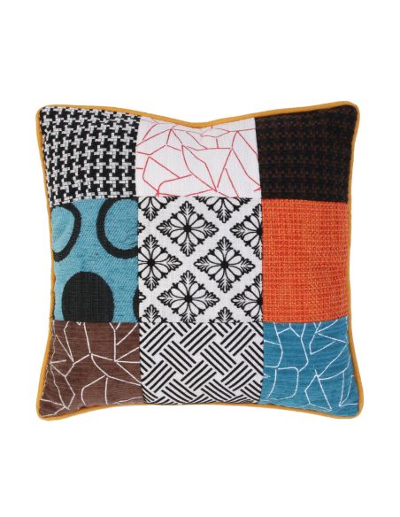 Coussin en Patchwork Déhoussable / Dimensions : 40 x 40 x 10 cm