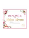 Cadre murale "Diplôme de la Meilleure Marraine" - Dimensions : 26 x 21 x 1,5 cm