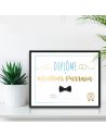 Cadre Diplôme du Meilleur Parrain - Dimensions :  25,5 x 21 x 1,5 cm