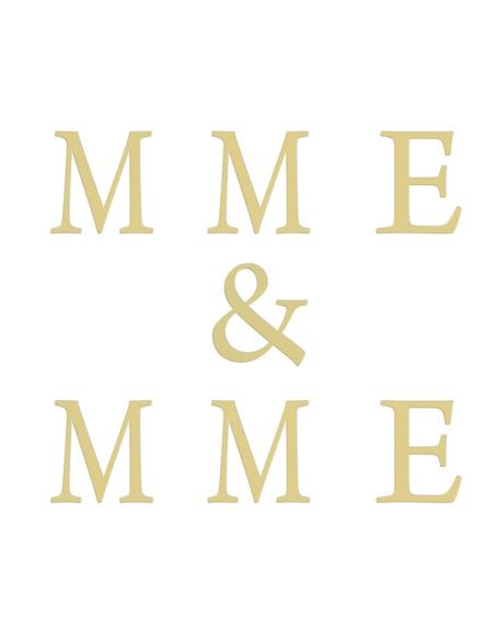 Stickers Lettres Dorées " Mr & Mme , Mr & Mr ou Mme & Mme"