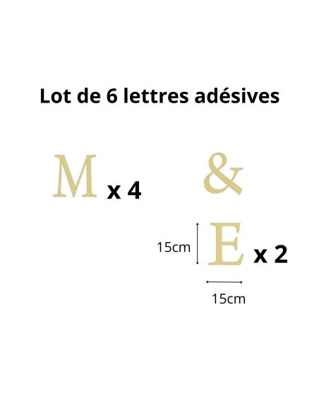 Stickers Lettres Dorées " Mr & Mme , Mr & Mr ou Mme & Mme"