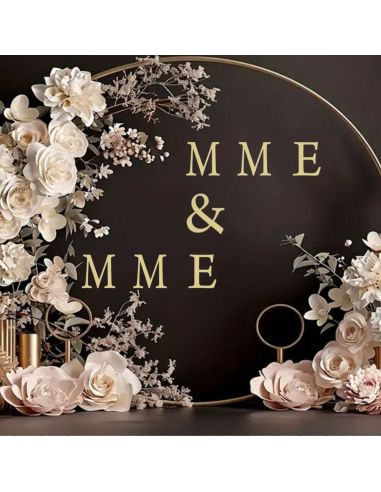 Stickers Lettres Dorées " Mr & Mme , Mr & Mr ou Mme & Mme"