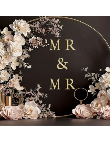 Stickers Lettres Dorées " Mr & Mme , Mr & Mr ou Mme & Mme"