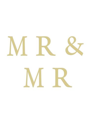 Stickers Lettres Dorées " Mr & Mme , Mr & Mr ou Mme & Mme"