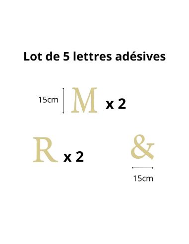 Stickers Lettres Dorées " Mr & Mme , Mr & Mr ou Mme & Mme"