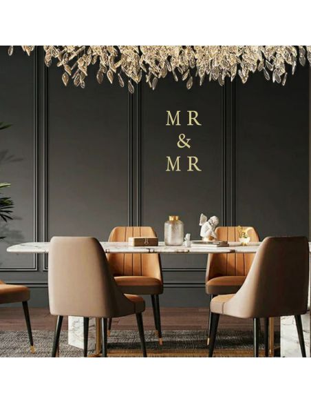 Stickers Lettres Dorées " Mr & Mme , Mr & Mr ou Mme & Mme"