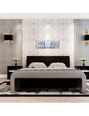 Toile sur Cadre en Bois Horizontale Bouddha Graphic Zen - Dimensions : 90 x 30 cm - 2 Modèles Disponibles