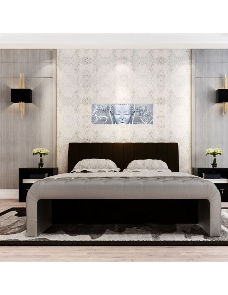 Toile sur Cadre en Bois Horizontale Bouddha Graphic Zen - Dimensions : 90 x 30 cm - 2 Modèles Disponibles