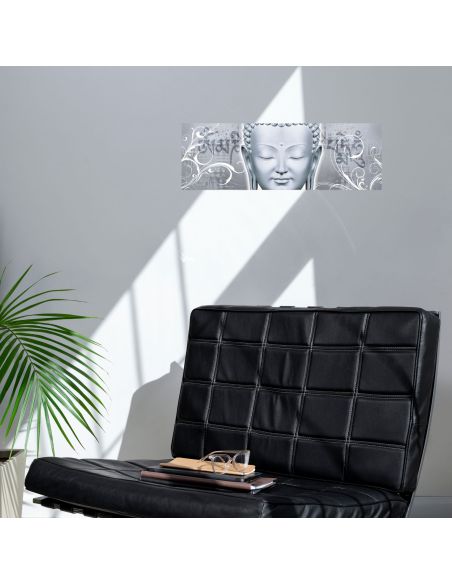 Toile sur Cadre en Bois Horizontale Bouddha Graphic Zen - Dimensions : 90 x 30 cm - 2 Modèles Disponibles