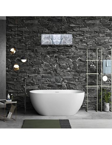 Toile sur Cadre en Bois Horizontale Bouddha Graphic Zen - Dimensions : 90 x 30 cm - 2 Modèles Disponibles