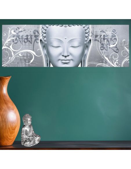 Toile sur Cadre en Bois Horizontale Bouddha Graphic Zen - Dimensions : 90 x 30 cm - 2 Modèles Disponibles