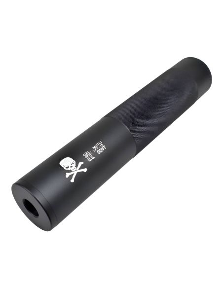 Silencieux Pour Réplique Airsoft 190x35mm Tête de Mort U.S. GOVT (Cyma)