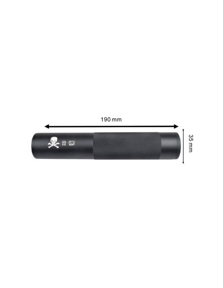 Silencieux Pour Réplique Airsoft 190x35mm Tête de Mort U.S. GOVT (Cyma)