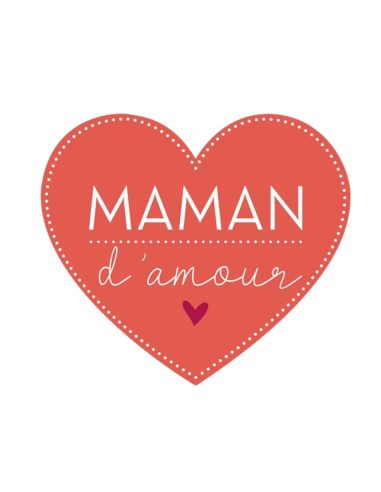 Magnet en Forme de Coeur Rouge "Maman D'Amour" - Dimensions : 8 x 8 cm