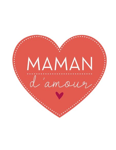 Magnet en Forme de Coeur Rouge "Maman D'Amour" - Dimensions : 8 x 8 cm