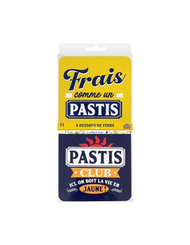 Lot de 4 Dessous de Verre Pastis