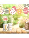 Guirlande 10 Fanions motif Œufs de Pâques - Longueur : 3 mètres