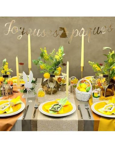 Guirlande Dorée "Joyeuses Pâques" - Longueur : 3 mètres