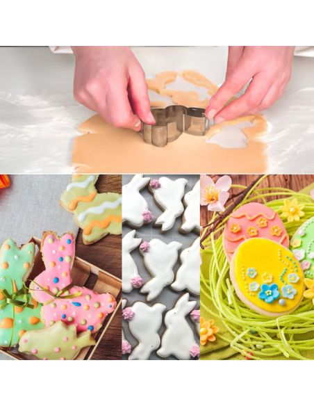 Lot de Quatre Emporte-pièces de Pâques en Inox