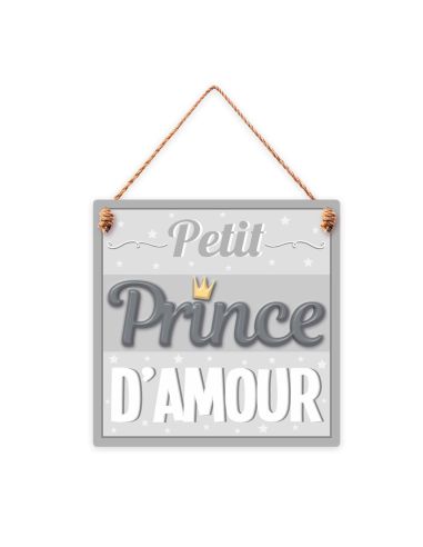 Plaque Murale en Bois à Suspendre " Petite Prince d'Amour"