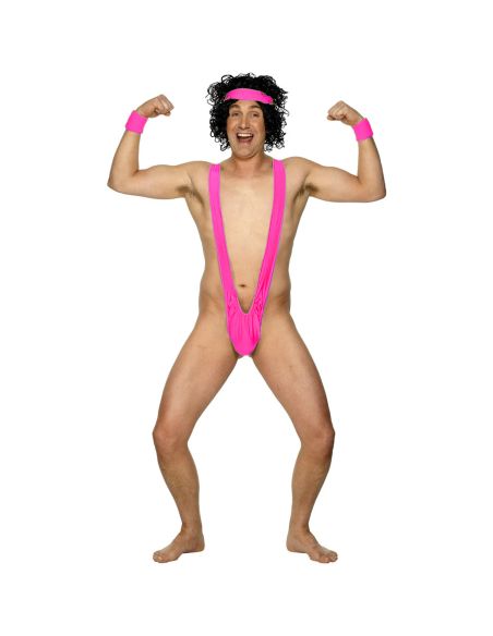 Maillot de bain pour homme Mankini Rose - Taille unique - Matière : Polyester 
