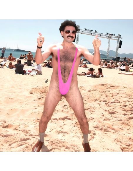 Maillot de bain pour homme Mankini Rose - Taille unique - Matière : Polyester 