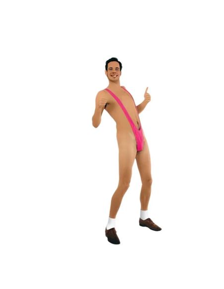 Maillot de bain pour homme Mankini Rose - Taille unique - Matière : Polyester 