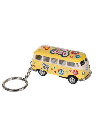 Porte-clés en métal "Combi VW T1 Bus 1962 Peace & Love" / voitureà friction