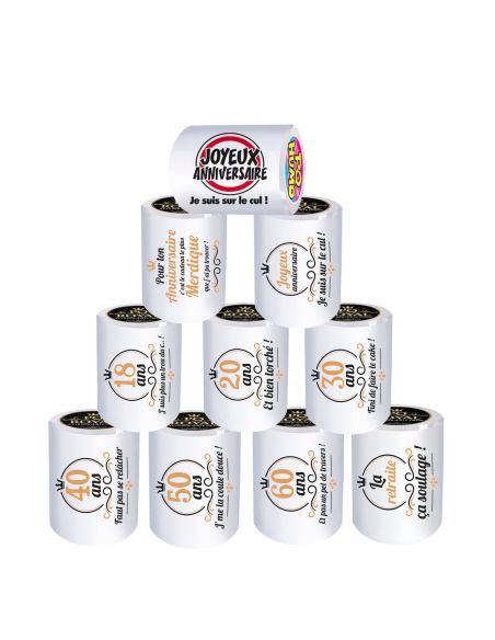 Rouleaux de Papier WC Humoriste - 10 Modèles Différents