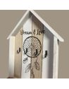 Boite à Clé en Bois en Forme de Maison - Dimensions : 30,5 x 24 x 3 cm - 2 Modèles Disponibles