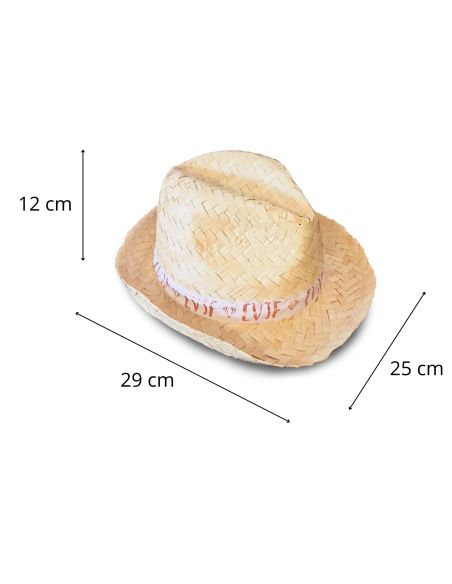 Chapeaux de Paille Panama avec Message Spécial EVJF - Dimensions : 29 x 25 x 12 cm